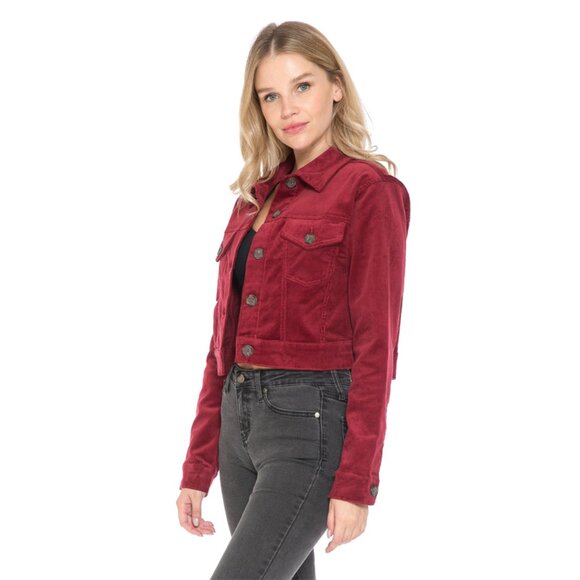 Angry Rabbit Crop Corduroy Long Sleeve Jacket - Picture 2 of 5